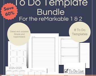 To Do Template Bundle for the Remarkable 2 | Hyperlinked PDF | Save 60%