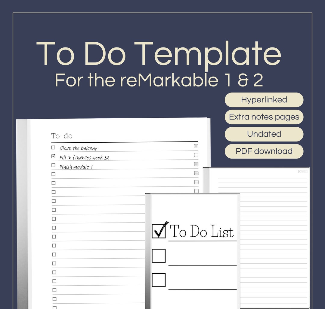 Hyperlinked to Do List Template for Remarkable 1 & 2: Hyperlinked ...