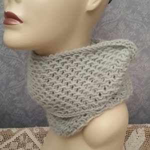 Soft Blue Hand-knit Infinity Scarf