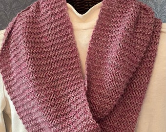 Pure Cashmere Raspberry Tweed Simple Infinity Cowl