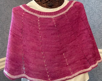 Raspberry Silk/Merino Petite Eyeleted Capelet