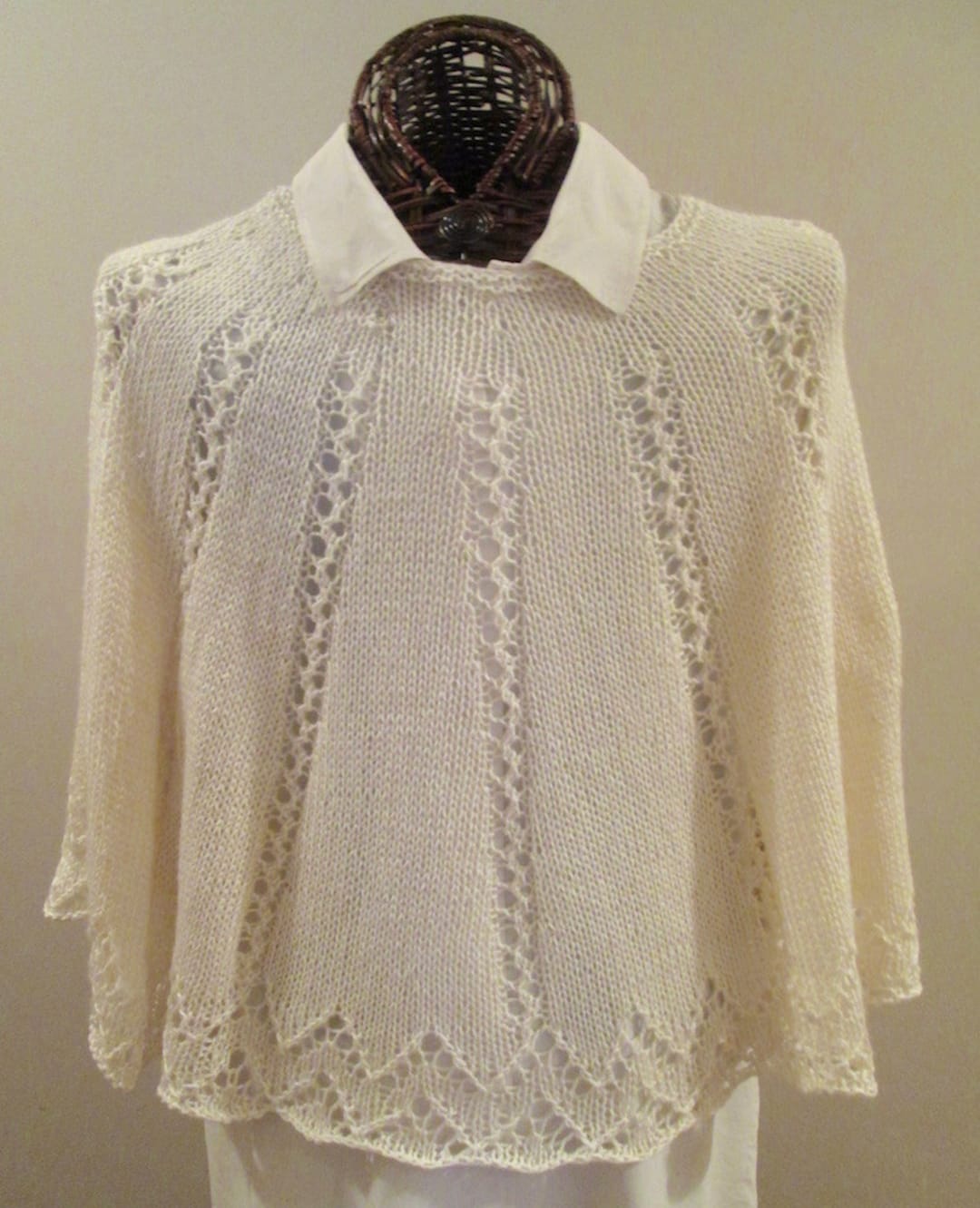 Pdf ELEGANCE IN IVORY Knitted Poncho Newly Revised - Etsy