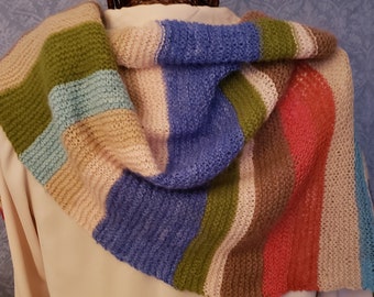 Potpourri, a Multicolored Hand-knit Stole