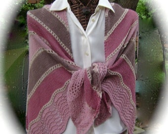 Raspberry Parfait Shawl Pattern in pdf