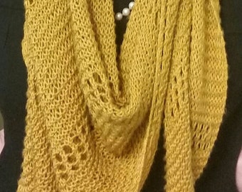 SILK MERINO Long Scarf in Brilliant Marigold