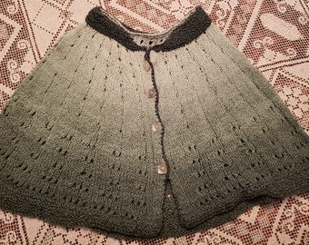 Little Girl Cape in Hand-dyed Gradient Greens