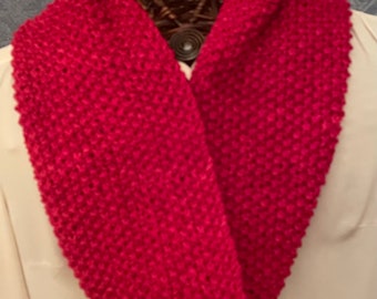 Georgia Red Textured Cowl in Plush Merino Wool