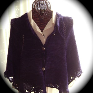 ELEGANCE IN AUBERGINE - A Simple Cape Pattern in pdf by Karen Walker