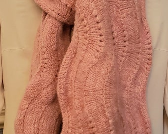 Pink Silk/Wool Felted Scarf