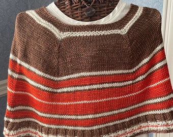 Autumn Retro Merino Wool  Poncho