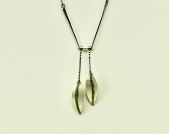 Sterling Twin Leaf Necklace - N1730