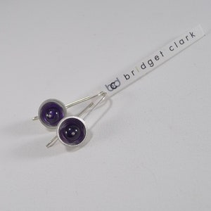 Sterling Shallow Orb Earrings with Amethyst E 2860 image 3