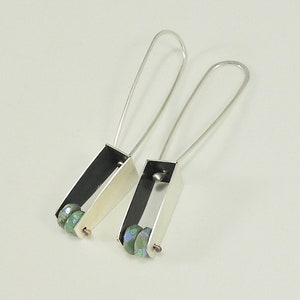 Long Dangle Abstract Fold Earrings E2611 image 1