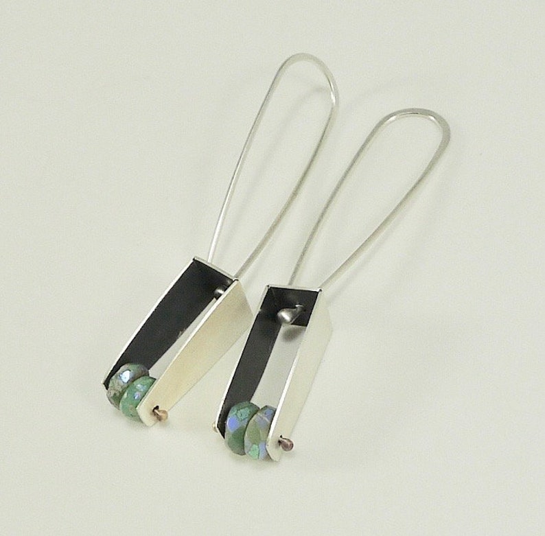 Long Dangle Abstract Fold Earrings E2611 image 1