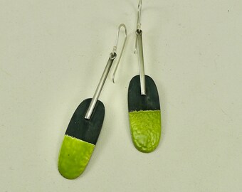 Primitive Pop Silver and Enamel Earrings - E2930