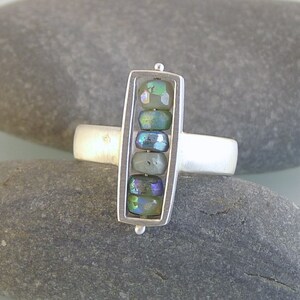 Sterling Silver and Chrysoprase Rectangular Box Ring R0020 image 2