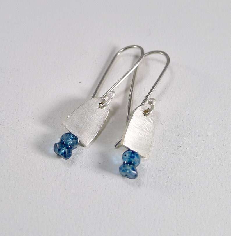 Tiny Sterling Silver and Topaz Earrings  E2460 image 1