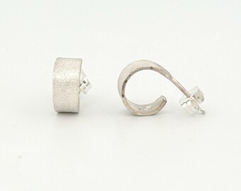 Tiny Textured Sterling Hoops - E3400