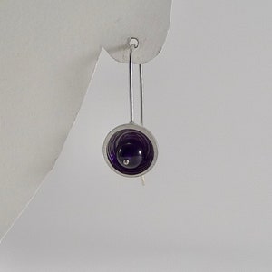 Sterling Shallow Orb Earrings with Amethyst E 2860 image 2