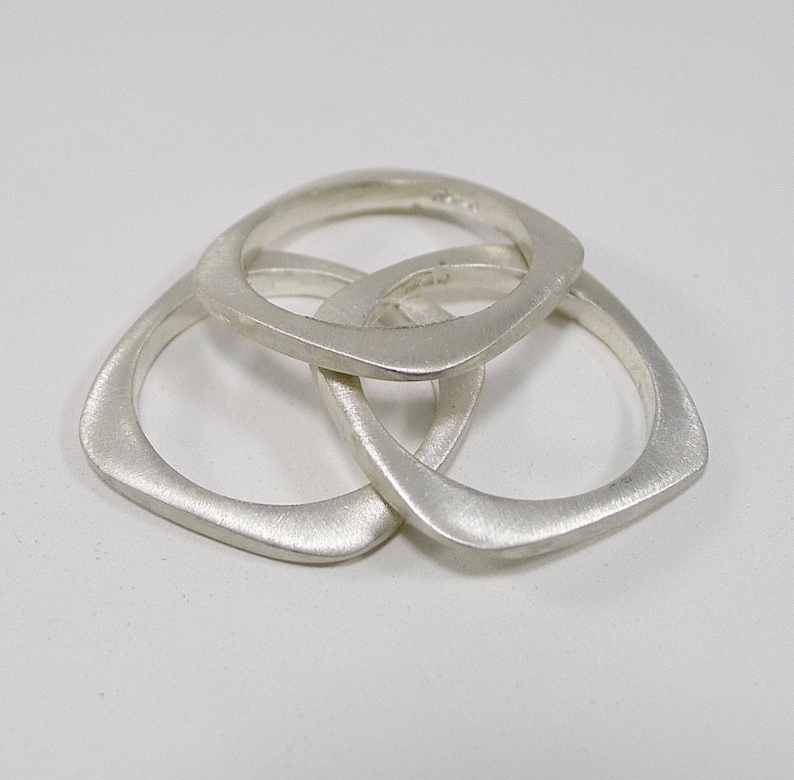 Square Sterling Stacking Ring - R0190 - Etsy UK