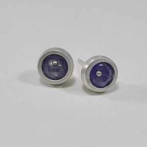 Sterling and Tanzanite Stud Earrings - E1910
