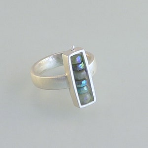 Sterling Silver and Chrysoprase Rectangular Box Ring - R0020