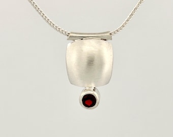 Shinto Sterling and Garnet Necklace - N1700