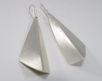 Sterling Abstract Folded Triangle Earring - E2770