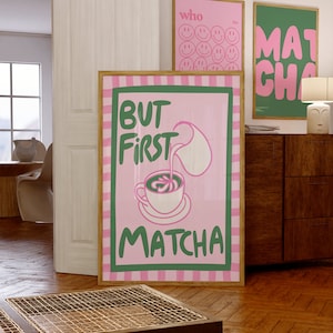 Impression de cuisine dessinée à la main - mais premier poster de matcha - impression de club de matcha - impression de café - illustration de matcha - dessin d'art mural imprimable