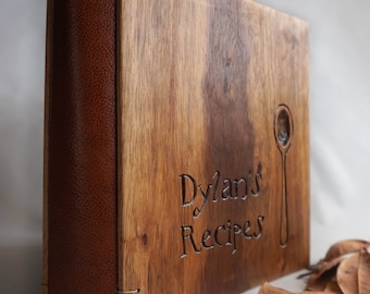 Personalized Binder Recipe Book Wooden Covers