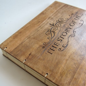Personalized wooden wedding album Hand Engraved