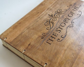 Personalized wooden wedding album Hand Engraved