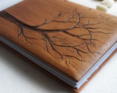 Blank journal Diary Tree Upcycled wood Blank notebook