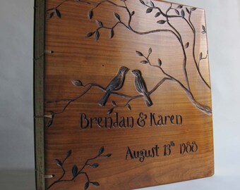 Wooden wedding guest book