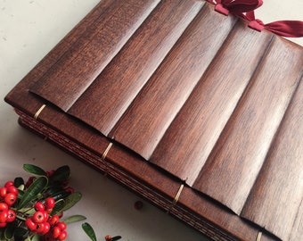 Wooden photo album  Reclaimed solid wood Vertical Photo book