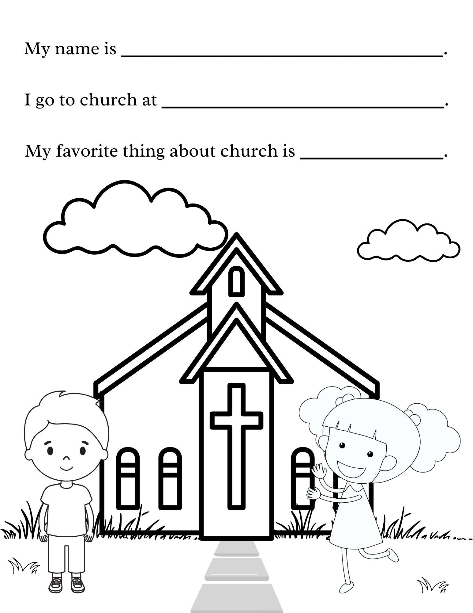 Children's Coloring Page, Activity Page for Kids, Christian Activity