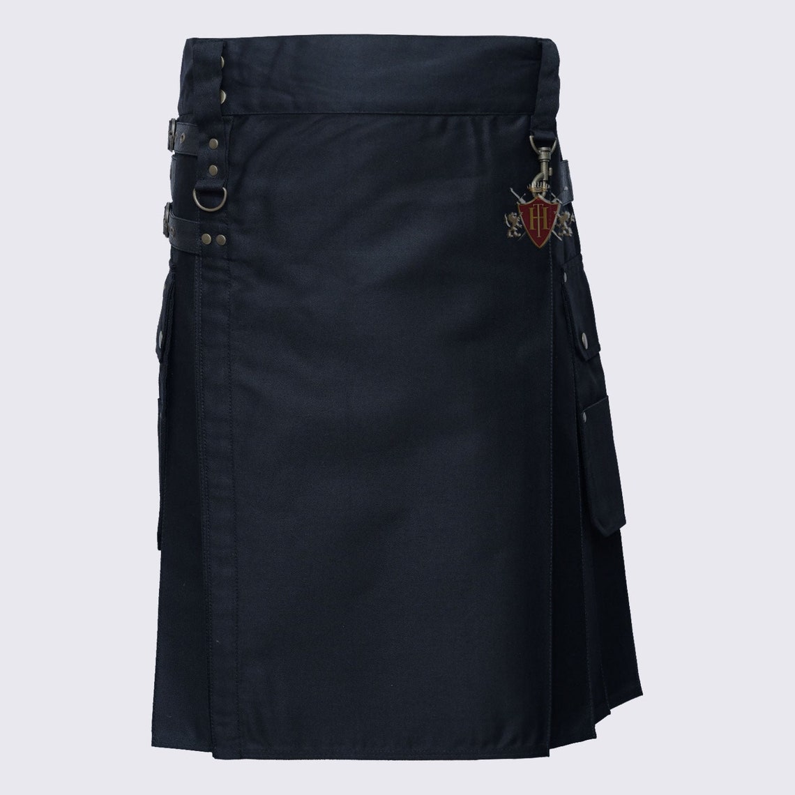 Black Deluxe Utility Kilt Heavy Cotton With Chain main image 1