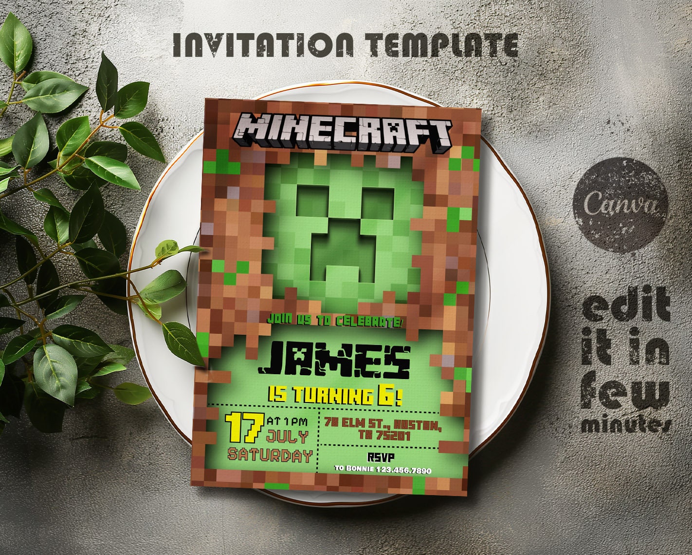 Editable Gamer Birthday Invite