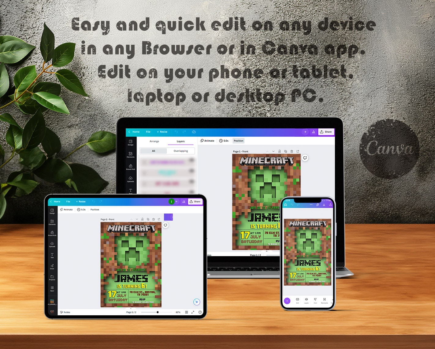 Editable Gamer Birthday Invite