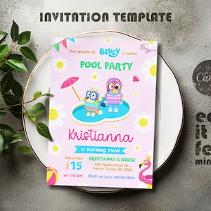 Paw-ty Editable Invitation, puppies Printable Birthday Invite boy girl, puppy invitation, dog invite, kids Birthday Invite template