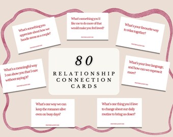 80 Relationship Conversation Cards for Couples | Valentines Day Gift | Daily Intimacy Prompts, Date Night Ideas, Valentines Day Ideas