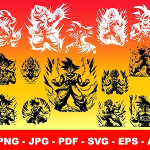 Personnages Anime Manga -  Bundle SVG 14 designs uniques - EPS PNG PDf