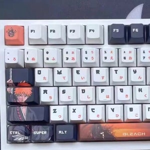 128Keys Anime keycaps, Bleach Keycaps for Cherry MX Switch Mechanical Keyboard, Artisan keycap, Kawaii keycap, gaming keyboard, freeshipping