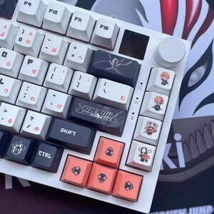 128keys Anime Keycaps, Bleach Keycaps for Cherry MX Switch Mechanical