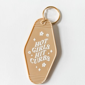 Hot Girls Hit Curbs Keychains Motel Hotel Style Vintage Style Retro Trendy Car Accesories Girly Things