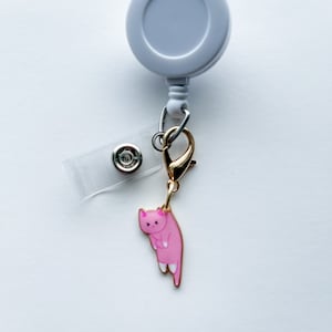 Cat Charm Aesthetic Badge Reel Charm Lanyard Charm Nurse Teacher Badge Charm Nurse ID Holder Charm Purse Charm Backpack Keys Cat Lovers Pets