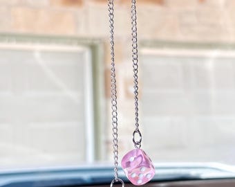 Dice Car Charm Cute Car Accessories Dainty Interior Vehicle Decor Rearview Mirror
