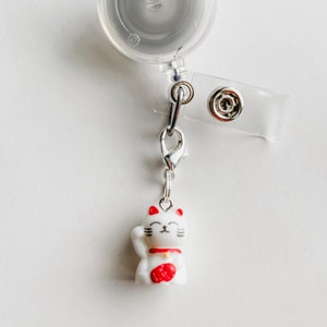 Cute Cat Badge Reel Charm Lanyard Charm Nurse Teacher Badge Charm Nurse ID Holder Charm Purse Charm Backpack Keys