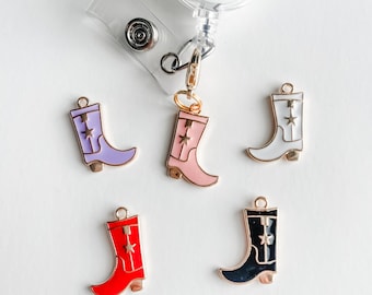 Cowboy Boot Badge Reel Charm