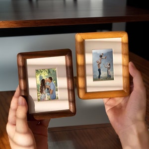 Mini Wooden Photo Frame, Family Photo Frame, Walnut Portraits Frame, Custom Picture Frame Family Anniversary Gift, Printing Picture